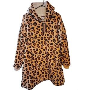 Saturdaze Womens Super COMFY Lounge Set Hoodie OSFA Pants Sz Large Animal Print